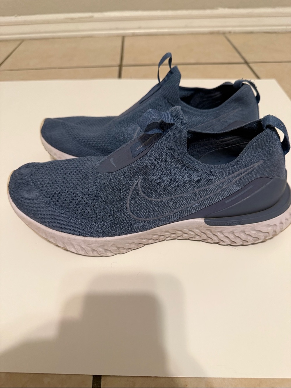 Nike Men’s React Slate Blue Slip-On Knit Sneakers